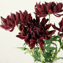 Burgundy Artificial Chrysanthemum Flowers 27 Inch 3 Stems