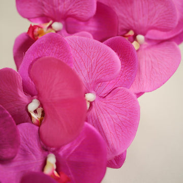 Create a Stunning Fuchsia Wedding Decor with Silk Orchid Bouquets