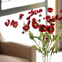33 Inch Red Silk Poppy Flower Bouquet 2 Stems