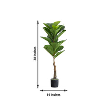 Indoor Potted Planter 3 Feet Faux Fiddle Leaf Fig Tree Pack of 2