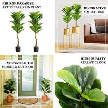 3 Feet Artificial Fiddle Leaf Fig Tree Potted Planter in Pack of 2 