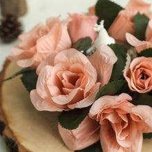 3 Inch Dusty Rose Artificial Silk Rose Flower Candle Ring Wreaths 4 Pack#whtbkgd