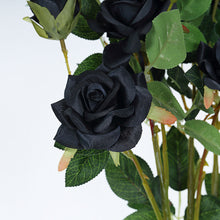 38 Inch Tall Black Artificial Silk Rose Flower Bouquet Bushes 2 Stems
