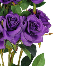 38 Inch Tall Purple Artificial Silk Rose Flower Bouquet Bushes 2 Stems