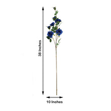 Tall 38 Inch Royal Blue Artificial Silk Rose Flower Bouquet Bushes 2 Stems