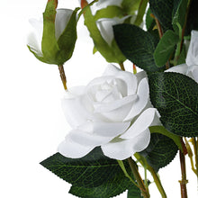 38 Inch Tall White Artificial Silk Rose Flower Bouquet Bushes 2 Stems