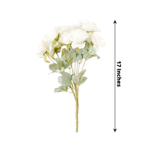2 Bouquets Of 17 Inch Artificial Ivory Rose Flower Bushes