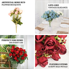 Pack Of 3 Artificial Rose Bud Bouquets in Red