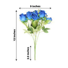 2 Pack Royal Blue Flower Bouquet 13 Inches Silk