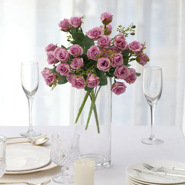 Create a Beautiful Atmosphere with Lavender Lilac Artificial Rose Flower Bouquets