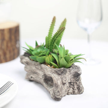 Enhance Your Décor with Natural Log Planters - Perfect for Any Setting
