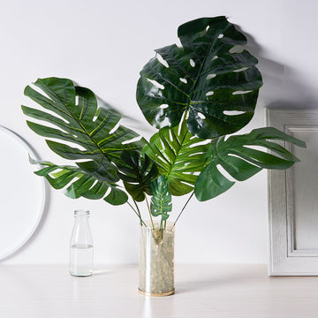 Vibrant Green Silk Tropical Monstera Leaf Plants: Add a Splash of Color to Your Event Decor