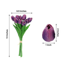 Artificial Foam Tulips 13 Inch Real Touch Eggplant