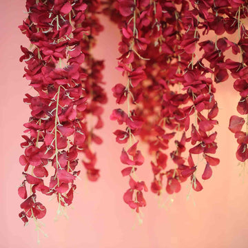 Wine Decorative Wisteria Flower Garland