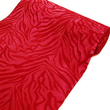 Vibrant Red Zebra Print Taffeta Fabric Roll