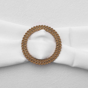 Add a Touch of Elegance with Antique Gold Diamond Circle Chair Sash Band Buckle