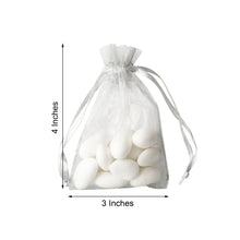 10 Pack | 3x4inch Silver Organza Drawstring Wedding Party Favor Gift Bags