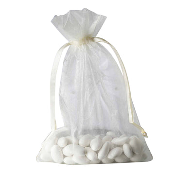 Unleash Your Creativity with Our Ivory Organza Drawstring Bags