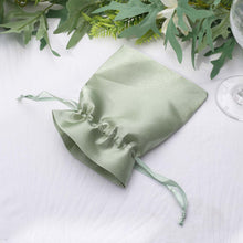 4X6 Inches Size Sage Green Satin Gift Feet Bags 12 Pack