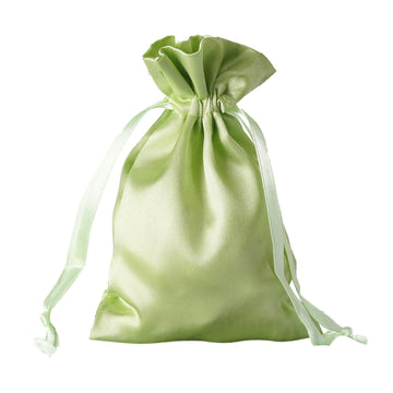 Add a Touch of Opulence to Your Wedding with Apple Green Satin Drawstring Gift Bags
