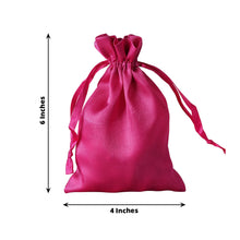 12 Pack | 4inch Fuchsia Satin Drawstring Wedding Party Favor Gift Bags