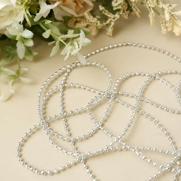 Create Unforgettable Memories with Metallic Silver Faux Pearl String Beads