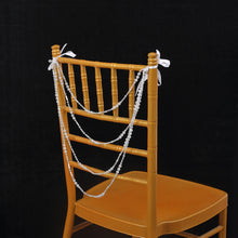 16inch Iridescent Gatsby Faux Pearl Beaded Wedding Chair Back Garland Sash