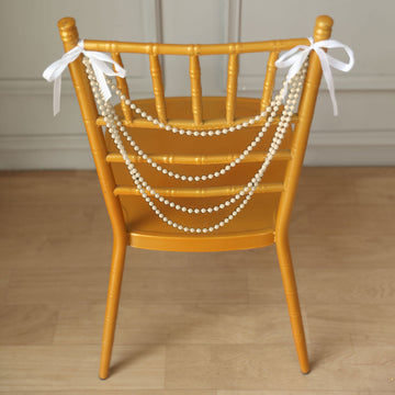 Classic Gatsby Ivory Pearl Chair Sash