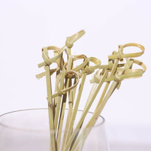 Pack Of 100 3.5 Inch Knotted Bamboo Cocktail Picks Eco Friendly