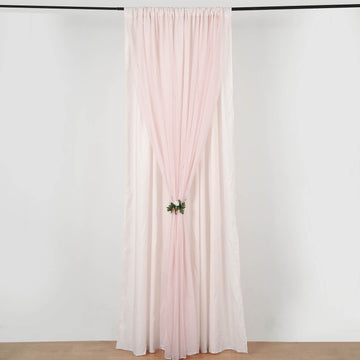 Blush Chiffon Backdrop Curtain for Elegant Event Decor