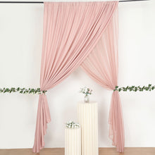10ft Dusty Rose Dual Layered Sheer Chiffon Polyester Backdrop Drape Curtain With Rod Pockets