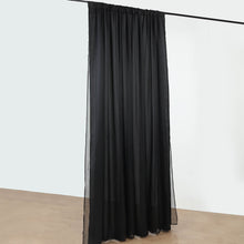 10ft Black Dual Layered Sheer Chiffon Polyester Backdrop Drape Curtain With Rod Pockets