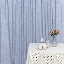 8ftx8ft Dusty Blue Sequin Photo Backdrop Curtain Panel, Event Background Drape
