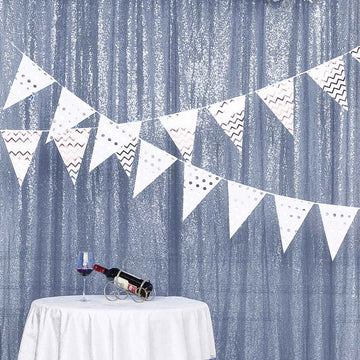 Turn Your Event into a Dazzling Affair with the Dusty Blue Sequin Photo Backdrop Curtain Panel