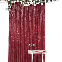 8ftx8ft Burgundy Sequin Photo Backdrop Curtain Panel, Event Background Drape
