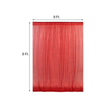 A red sequin curtain with the measurements of 8 ft, perfect for room divider, sparkle & sequin backdrops