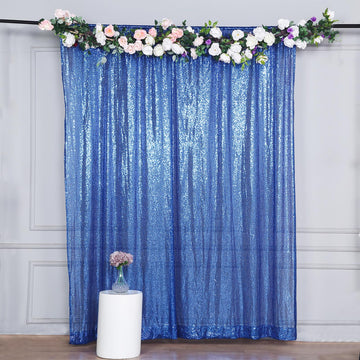 Add Glamour to Your Event with the Royal Blue Sequin Photo Backdrop Curtain Panel