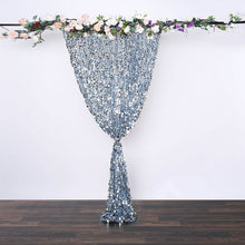 Dusty Blue Big Payette Sequin Backdrop Drape Curtain, Photo Booth Event Divider Panel - 8ftx8ft