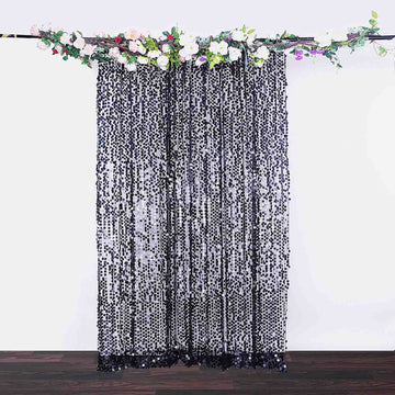 Black Big Payette Sequin Photo Backdrop Curtain: Add Glamour to Your Event