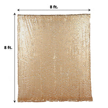 Matte Champagne Big Payette Sequin Backdrop Drape Curtain, Photo Booth Event Divider Panel - 8ftx8ft