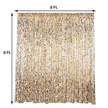 A picture of a gold sequined sparkle & sequin backdrop with measurements