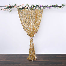 Gold Big Payette Sequin Backdrop Drape Curtain, Photo Booth Event Divider Panel - 8ftx8ft