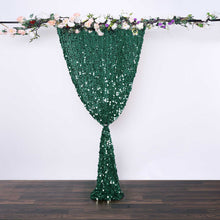 Hunter Emerald Green Big Payette Sequin Backdrop Drape Curtain - 8ftx8ft