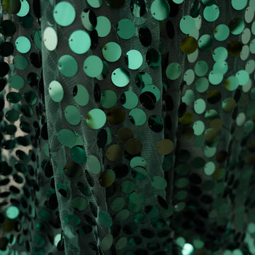 Create a Luxurious Atmosphere with the Premium Hunter Emerald Green Payette Sequin Curtain Drape