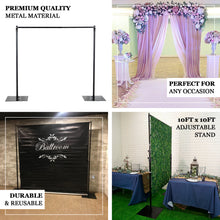 Metal DIY Adjustable Heavy Duty Pipe and Drape Stand Set, Backdrop Kit With Steel Base 10ft