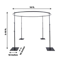 Black Metal Circular 4-Post Backdrop Stand with Round Crossbar