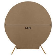 Spandex Taupe Circle Arch Covers and Fitted Backdrop Covers 7.5 ft