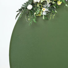 Matte Olive Green 7.5 Feet Round Spandex Wedding 2 Sided Stand Cover