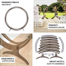 Wooden 8 Ft Round Wedding Arch Stand In Neutral Brown For Photos