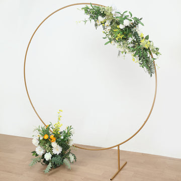 Create a Stunning Display with the Gold Circle Wedding Arch Stand